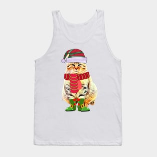 Cat with booth and hat, Christmas gifts Tank Top